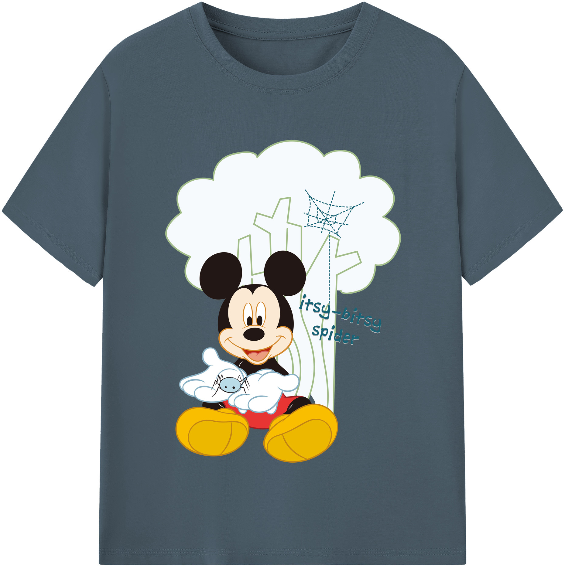 （画像用） ミッキーマウス Mickey Mouse 綿100％半袖Tシャツ（フロントプリント）
